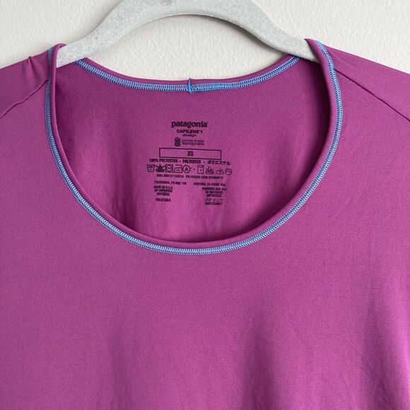Patagonia Womens Capilene 1 Base Layer Silkweight Shirt Purple Size XS - Picture 2 of 8